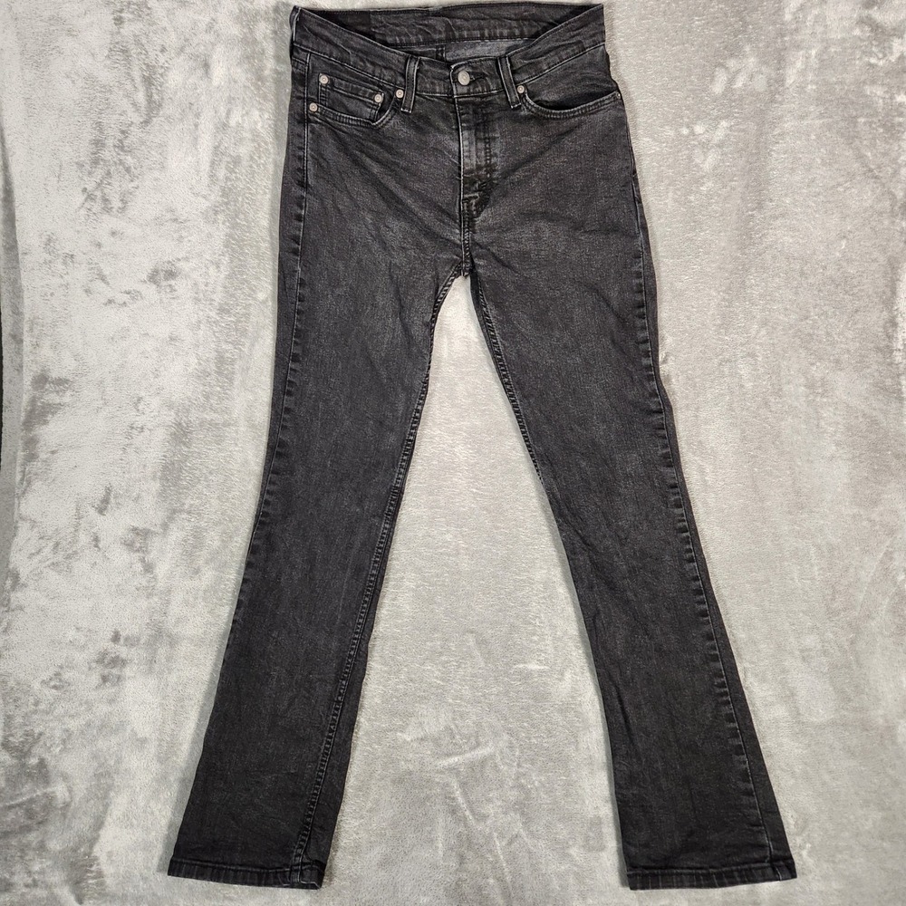 Levi's 514 Jeans Men's 32X34 Black Excellent Straight Fit‎ Faded Denim